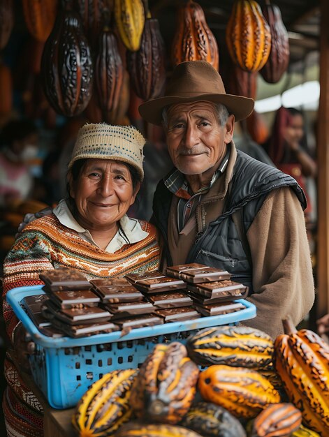 Foto mercados tradicionais capturando memórias através de fotografias de vendedores e vendedores explorando o vintage