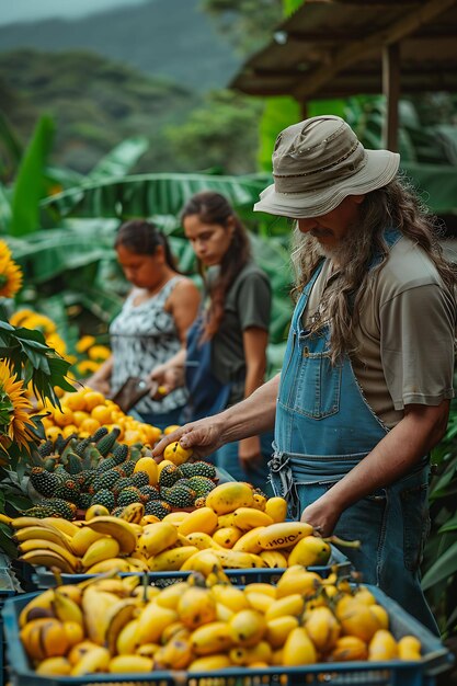 Foto mercados tradicionales capturando recuerdos a través de fotografías de vendedores y vendedores explorando la cosecha