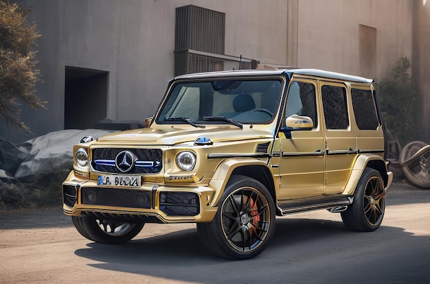 Foto un mercedes amg g 63 dorado