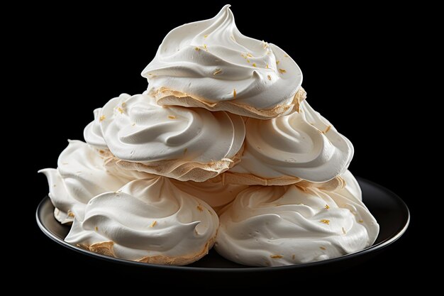 Foto merengue aislado galletas de crema batida