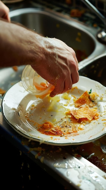 Mergulhar comida teimosa dos pratos paciência mergulhar facilidade