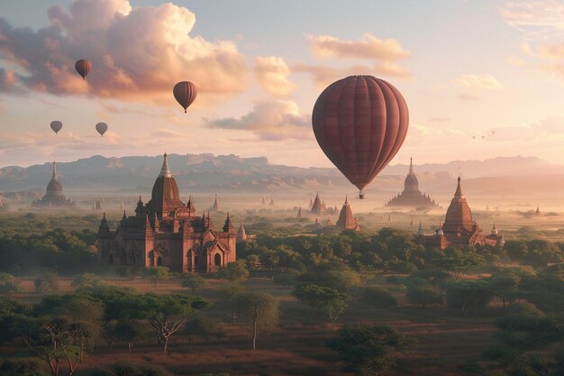 Foto mergulhe na tranquilidade e beleza de bagan.