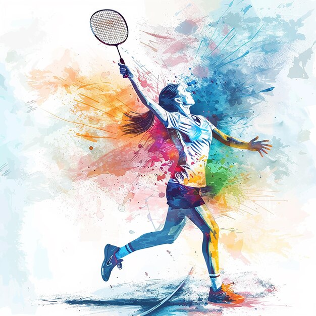 Foto mergulhe no mundo do badminton premium vector