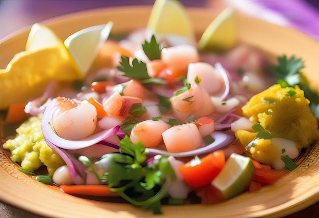 Foto mergulhe nos frescos sabores do ceviche de sierra