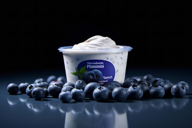 Merienda Saludable Yogur Griego con Arándanos