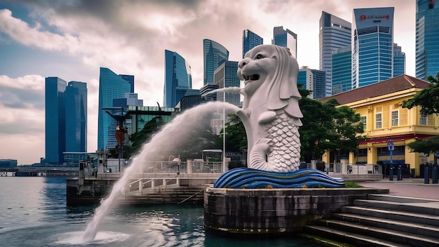 Merlion, un hito de Singapur