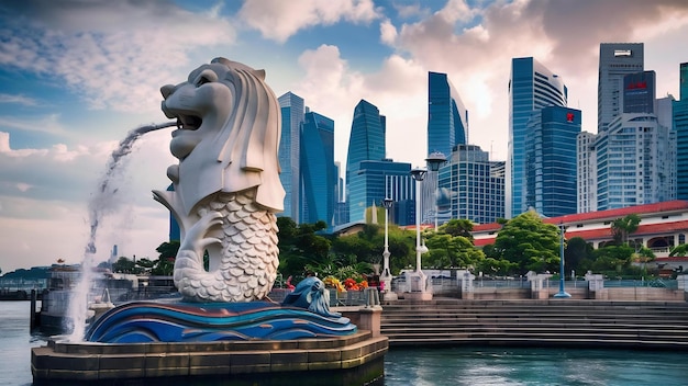 Merlion, um marco de cingapura