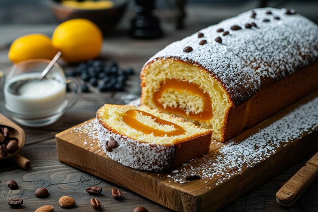 Mermelada suiza con una capa de relleno de caramelo