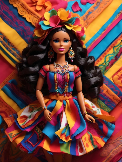 Foto mês da herança hispânica da barbie celebrando a cultura