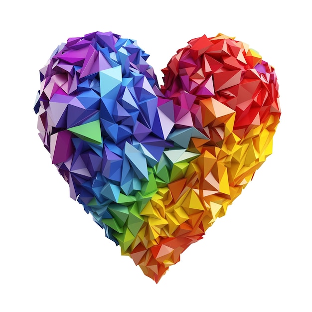 Mês do Orgulho LGBTQ clipart de corações em fundo branco