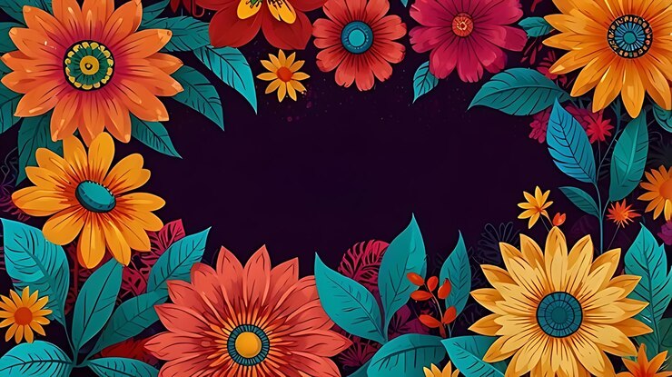 El mes de la herencia hispana floral de fondo tradicional de colores