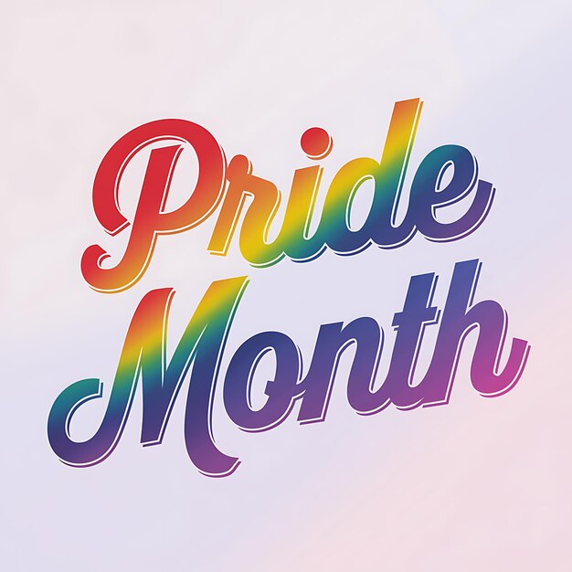 El mes del orgullo del arco iris Diseño gráfico de texto
