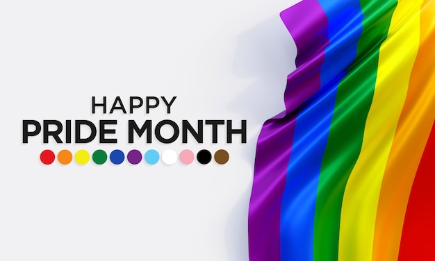 El mes del orgullo LGBTQ se celebra todos los años en junio Representación 3D