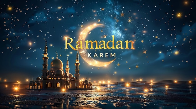 El mes sagrado musulmán del Ramadán Kareem Linterna árabe ornamental con vela encendida y bokeh brillando en la noche de Eid Ul Fitr