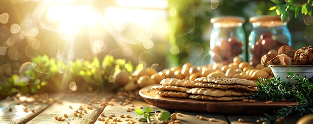 Foto una mesa con una bandeja de galletas y una mano de una persona en la mesa