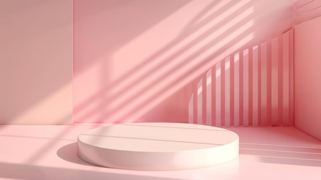 una mesa blanca con una base blanca y una base redonda blanca