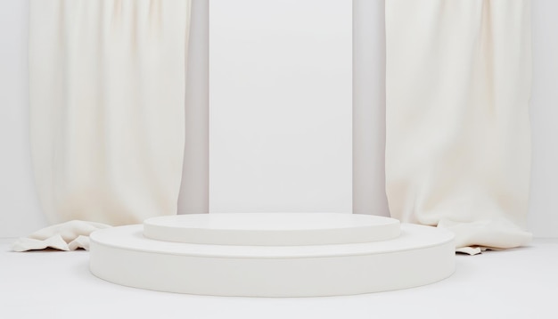 una mesa blanca con una mesa blanca y una tabla blanca con un mantel blanco en ella