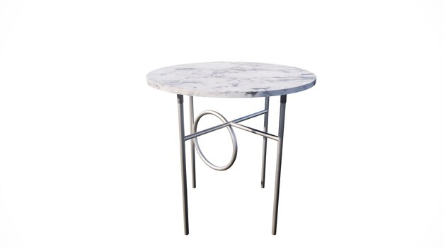 una mesa blanca con una parte superior blanca que dice mármol en ella
