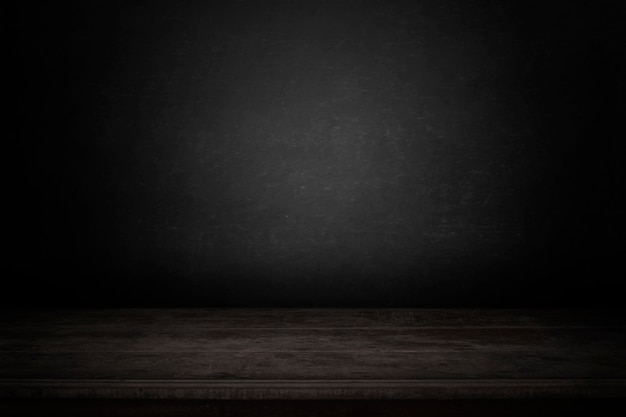 Foto mesa en blanco con fondo oscuro