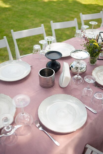 Mesa de boda al aire libre