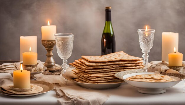 una mesa con una botella de vino y una botella De vino y una Botella de vino