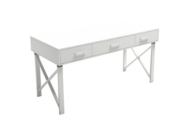 Foto mesa branca isolada em fundo branco