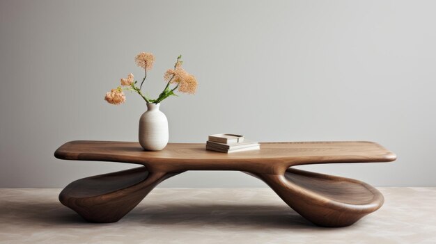 Mesa de café de madera orgánica y fluida por West Elm