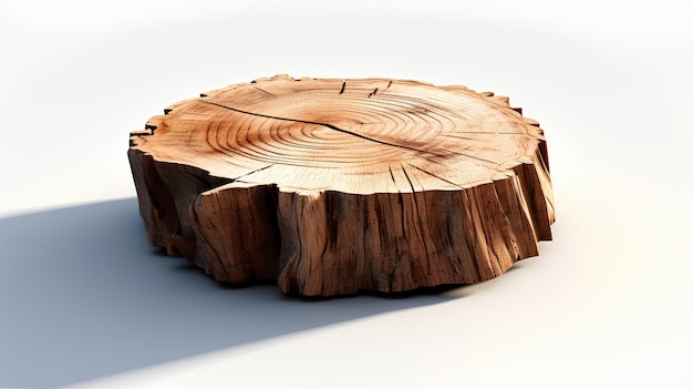 Mesa de café de tronco de árbol hecha de abeto deforestado