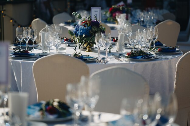 Mesa para la cena de boda