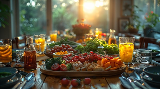 Una mesa de cena familiar llena de risas