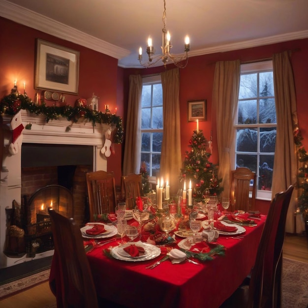 La mesa de la cena de la víspera de Navidad