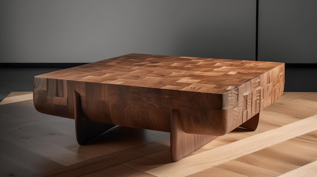 Una mesa de centro de madera