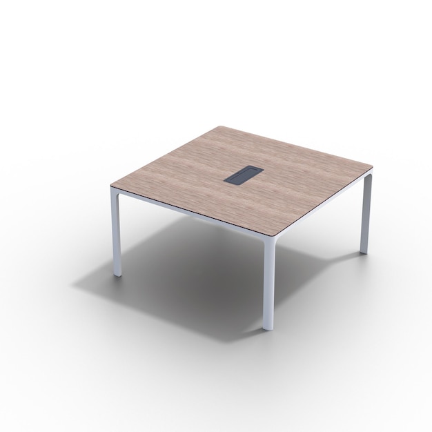 Mesa de comedor aislada sobre fondo blanco Ilustración 3D cg render