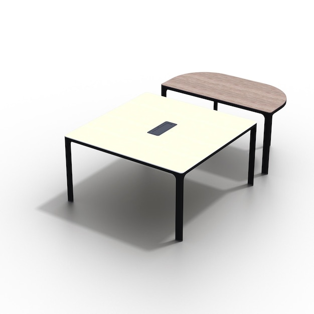 Mesa de comedor aislada sobre fondo blanco Ilustración 3D cg render