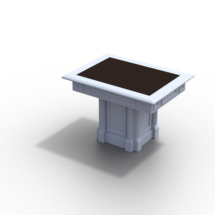 Foto mesa de comedor aislada sobre fondo blanco ilustración 3d cg render