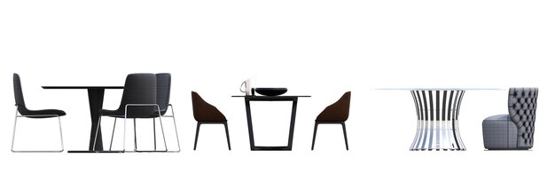 Foto mesa de comedor aislada sobre fondo blanco ilustración 3d cg render