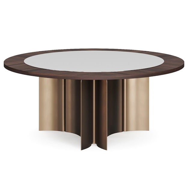 La mesa de comedor redonda moderna de las nueces