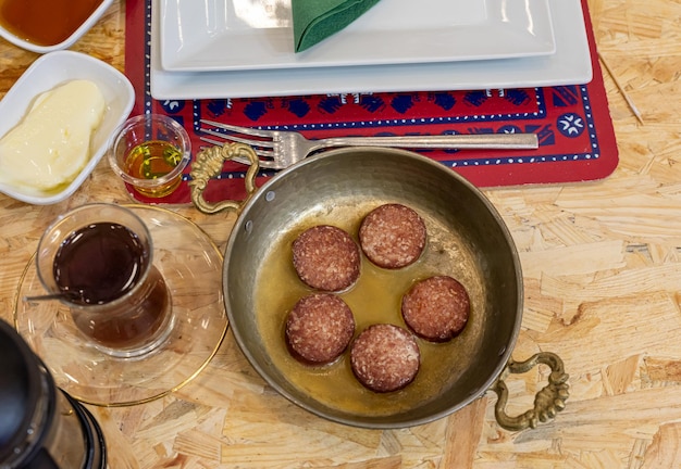 Mesa de café da manhã Pratos tradicionais de café da manhã Siirt