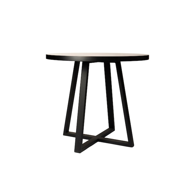 Foto mesa de café de design preto isolada em fundo branco