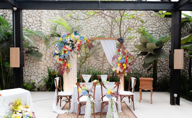 Foto mesa de casamento decoração de corredor