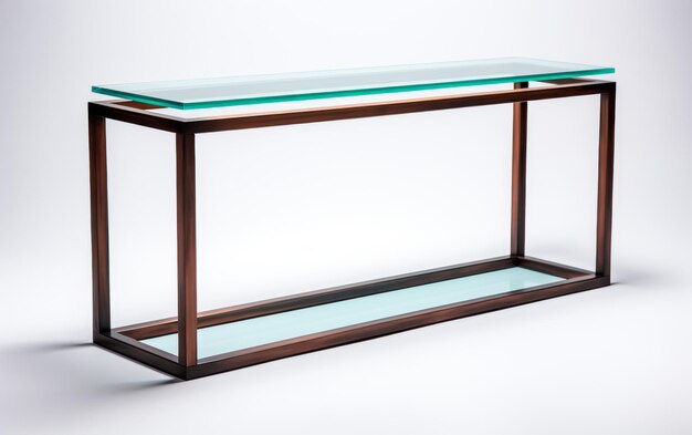 Foto mesa de corredor elegante de metal e vidro em fundo transparente