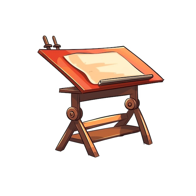 Foto mesa de desenho escolar ferramenta de educação desenho animado ilustração quadrada