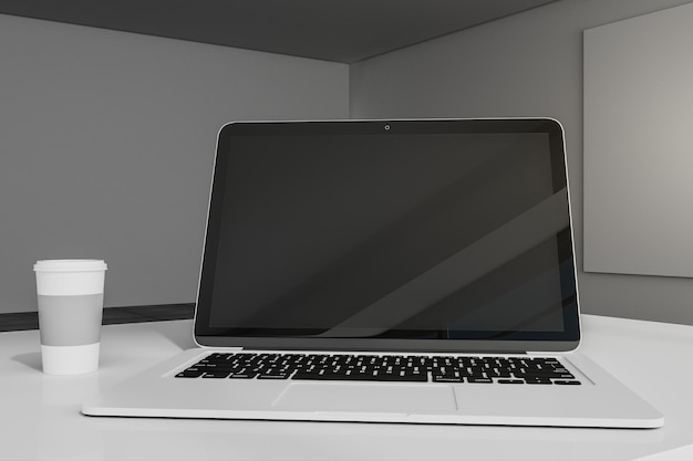 Mesa de design criativo com laptop