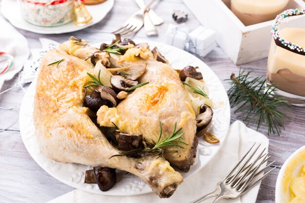 Mesa de jantar com tema de Natal