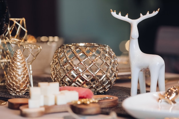 Mesa de jantar de férias de Natal para comemorar em casa