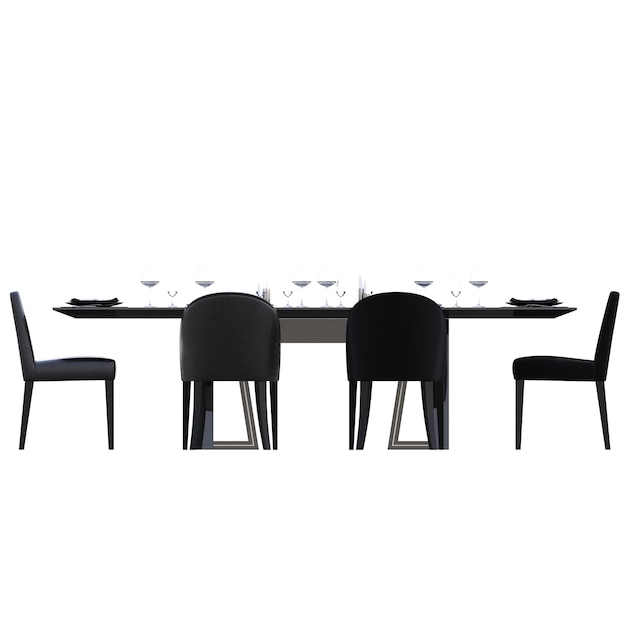 mesa de jantar isolada em fundo branco ilustração 3D cg render