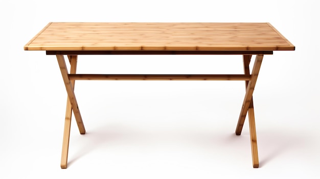 Foto mesa de madeira dobrável isolada em branco