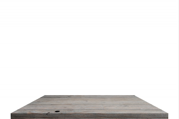 Mesa de madeira ou prateleira isolada