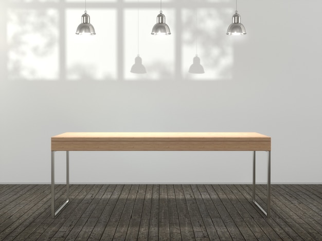Mesa de madeira para produto mostrando em vazio.