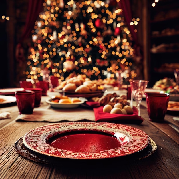 Foto mesa de natal com decoração